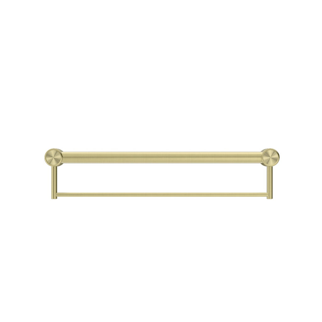 Nero Mecca Care 32mm Grab Rail With Towel Holder 300mm - Brushed Gold - NRCR3212BBG