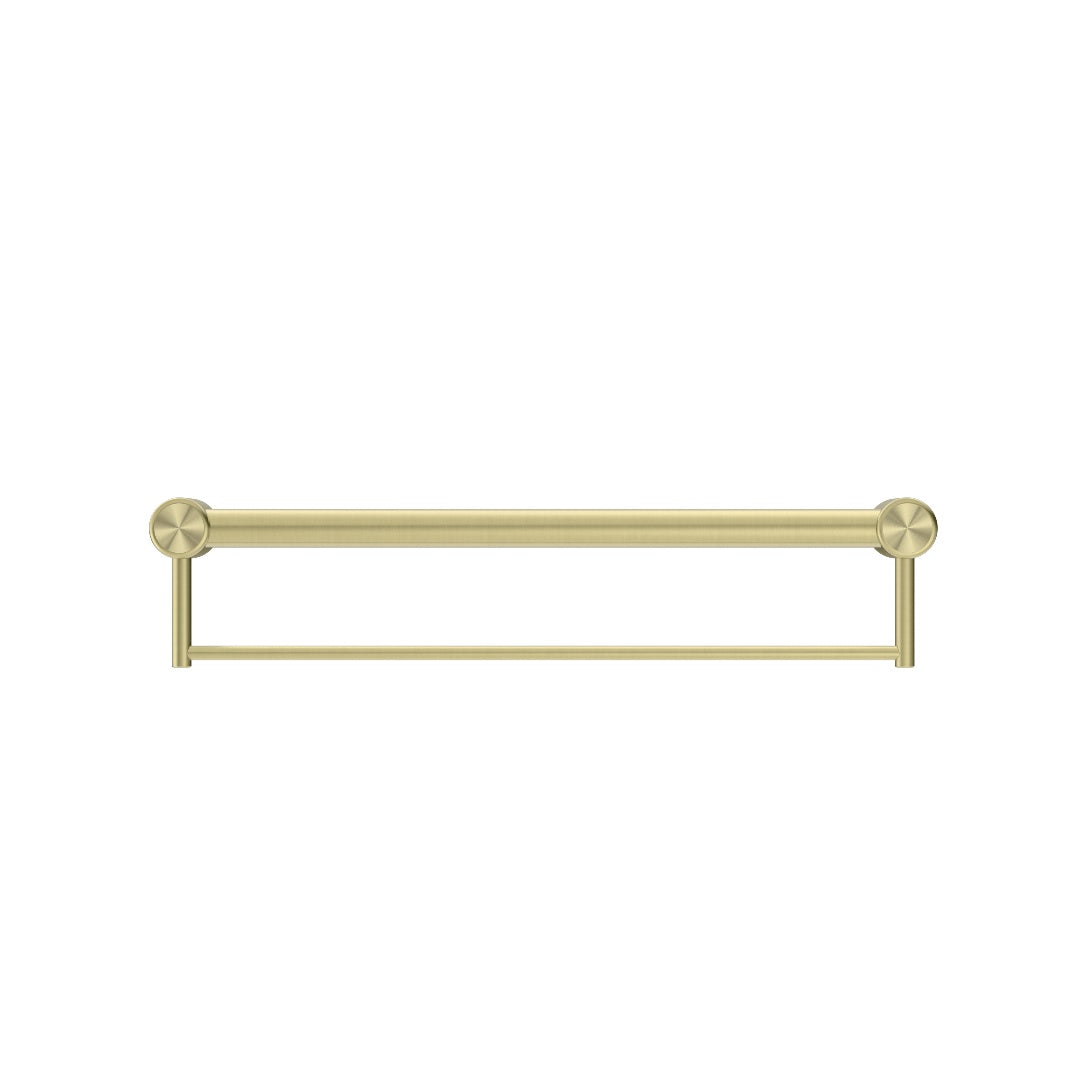 Nero Mecca Care 32mm Grab Rail With Towel Holder 300mm - Brushed Gold - NRCR3212BBG