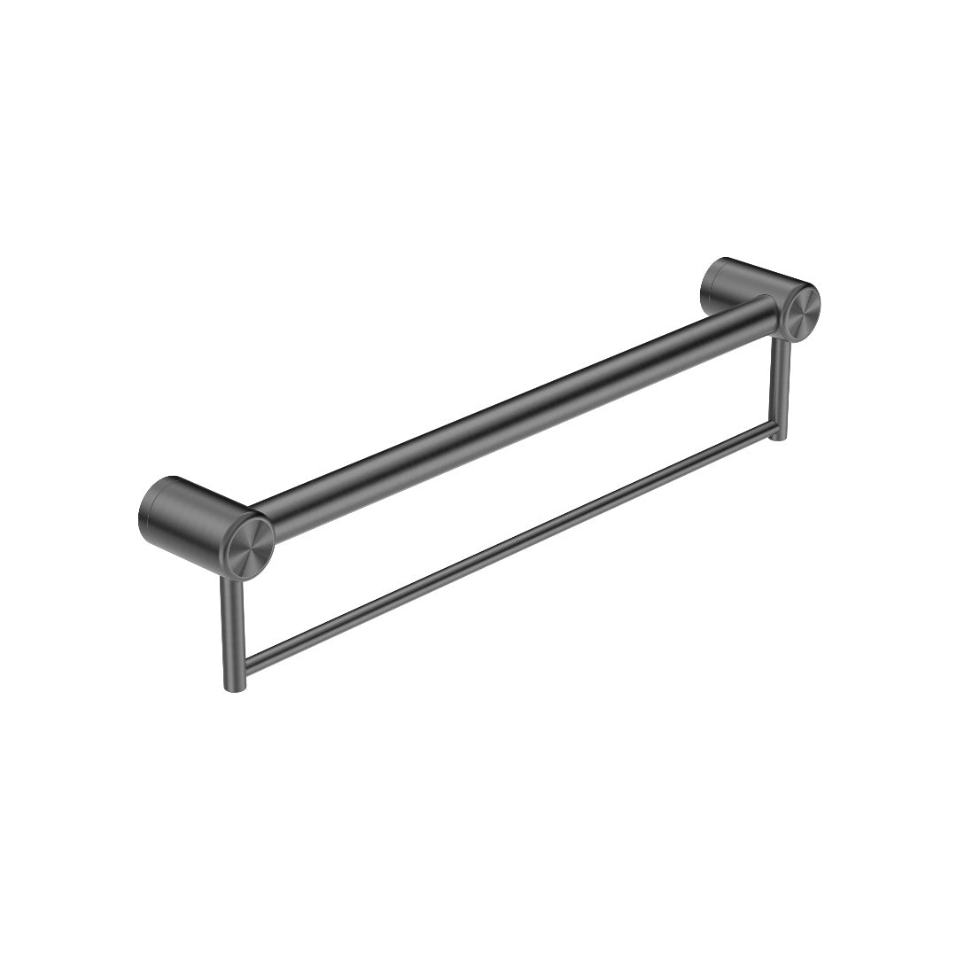 Nero Mecca Care 32mm Grab Rail With Towel Holder 300mm - Gun Metal - NRCR3212BGM
