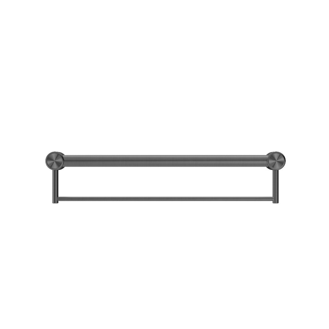 Nero Mecca Care 32mm Grab Rail With Towel Holder 300mm - Gun Metal - NRCR3212BGM