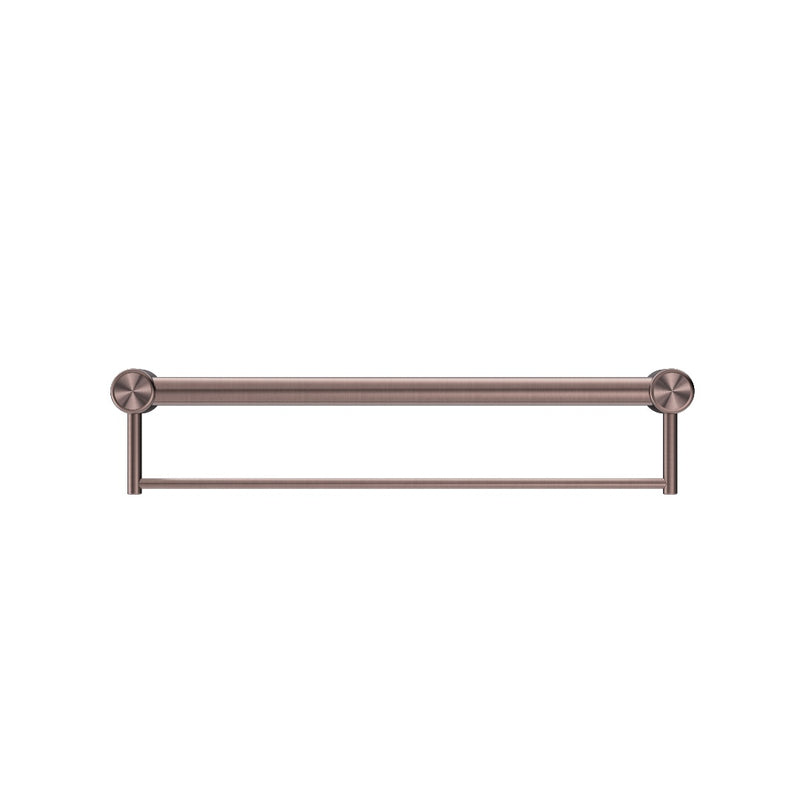 Nero Mecca Care 32mm Grab Rail With Towel Holder 900mm - Brushed Bronze