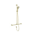 Nero Mecca Care 32mm T Bar Grab Rail And Adjustable Shower Set 1100X750mm - Brushed Gold - NRCS006BG