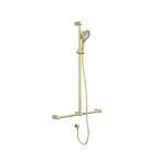 Nero Mecca Care 32mm T Bar Grab Rail And Adjustable Shower Set 1100X750mm - Brushed Gold - NRCS006BG
