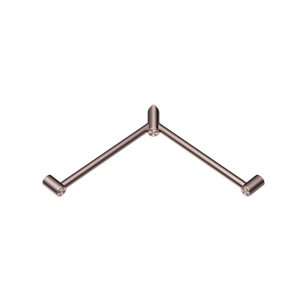 Nero Mecca Care 32mm Wrap Around Corner Grab Rail 600X600mm - Brushed Bronze - NRCR3290WBZ