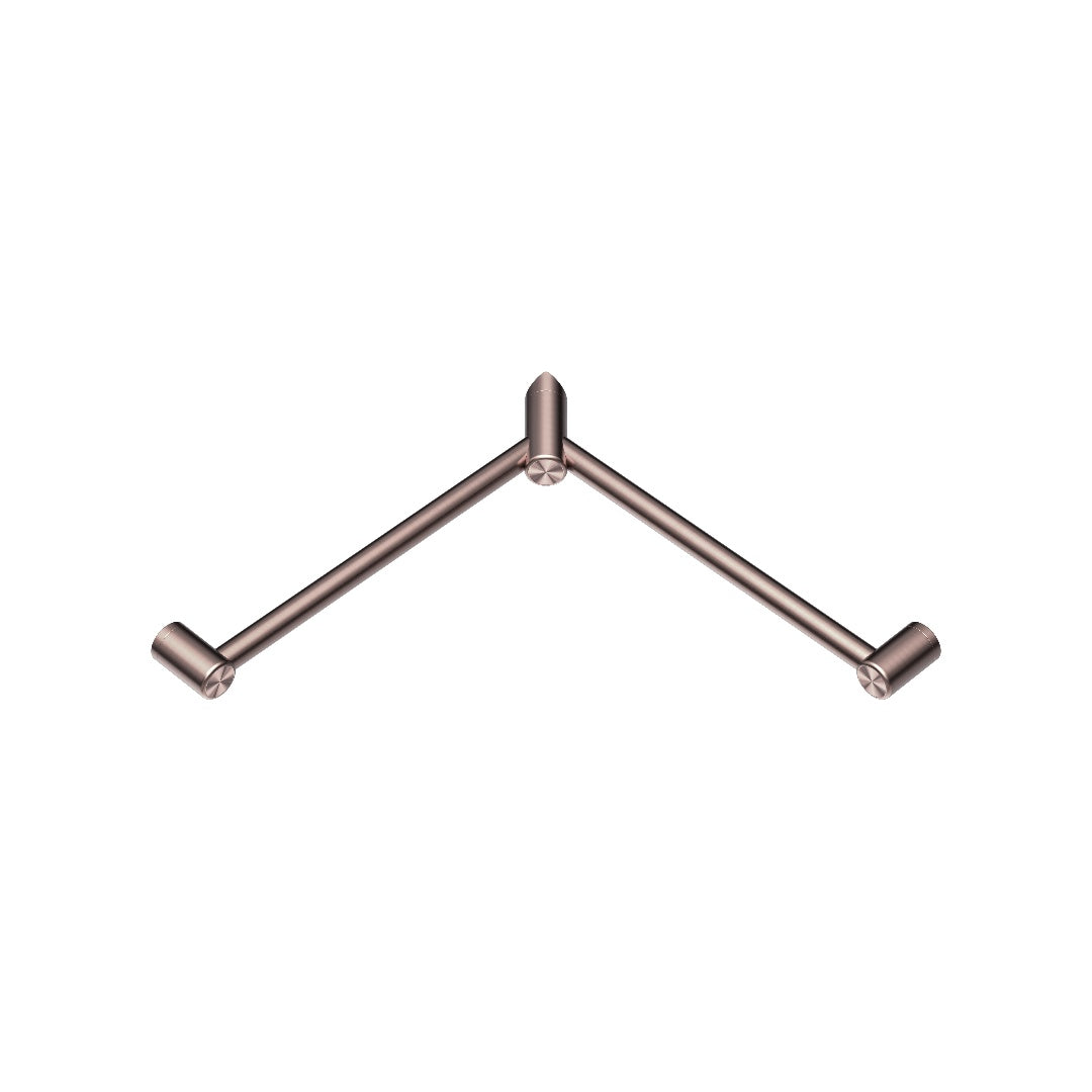 Nero Mecca Care 32mm Wrap Around Corner Grab Rail 600X600mm - Brushed Bronze - NRCR3290WBZ
