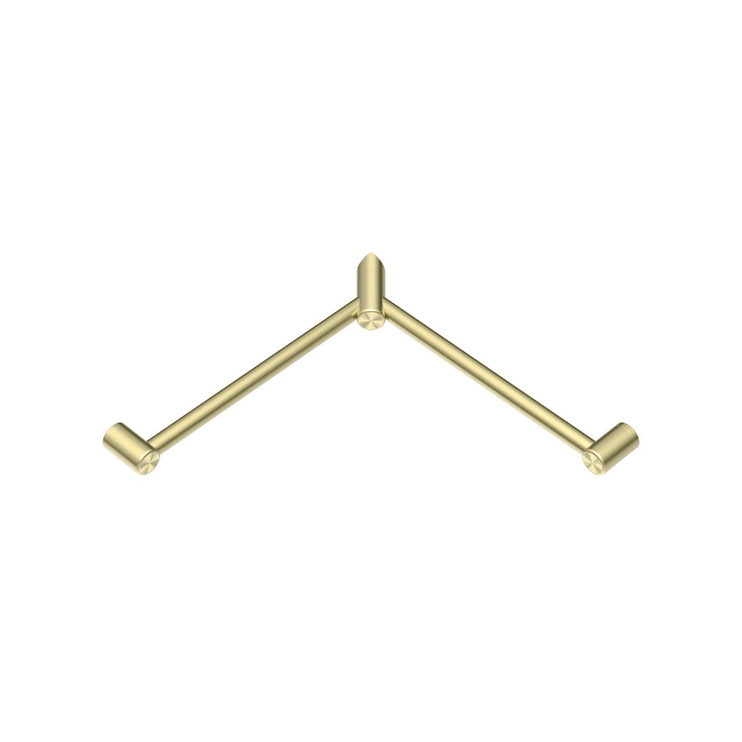 Nero Mecca Care 32mm Wrap Around Corner Grab Rail 600X600mm - Brushed Gold - NRCR3290WBG