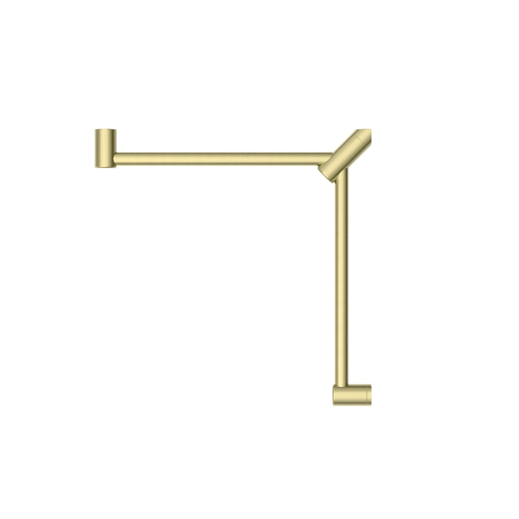 Nero Mecca Care 32mm Wrap Around Corner Grab Rail 600X600mm - Brushed Gold - NRCR3290WBG
