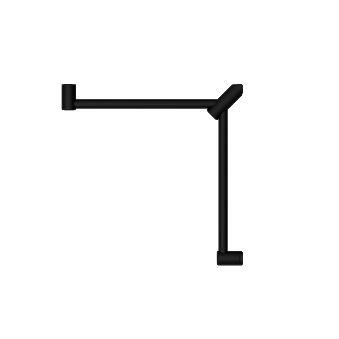 Nero Mecca Care 32mm Wrap Around Corner Grab Rail 600X600mm - Matte Black - NRCR3290WMB