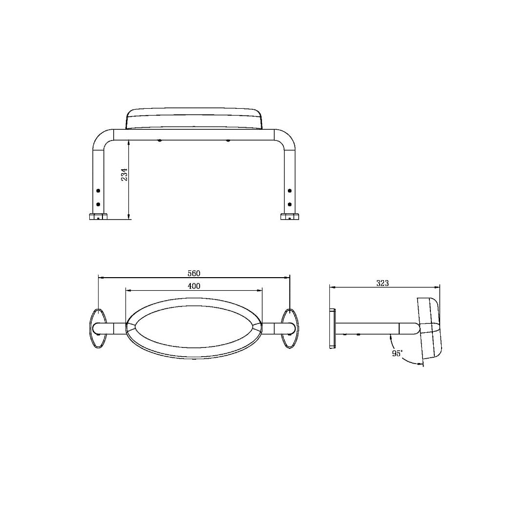 Nero Mecca Care Dda Toilet Backrest - Brushed Nickel - NRCR0001BN