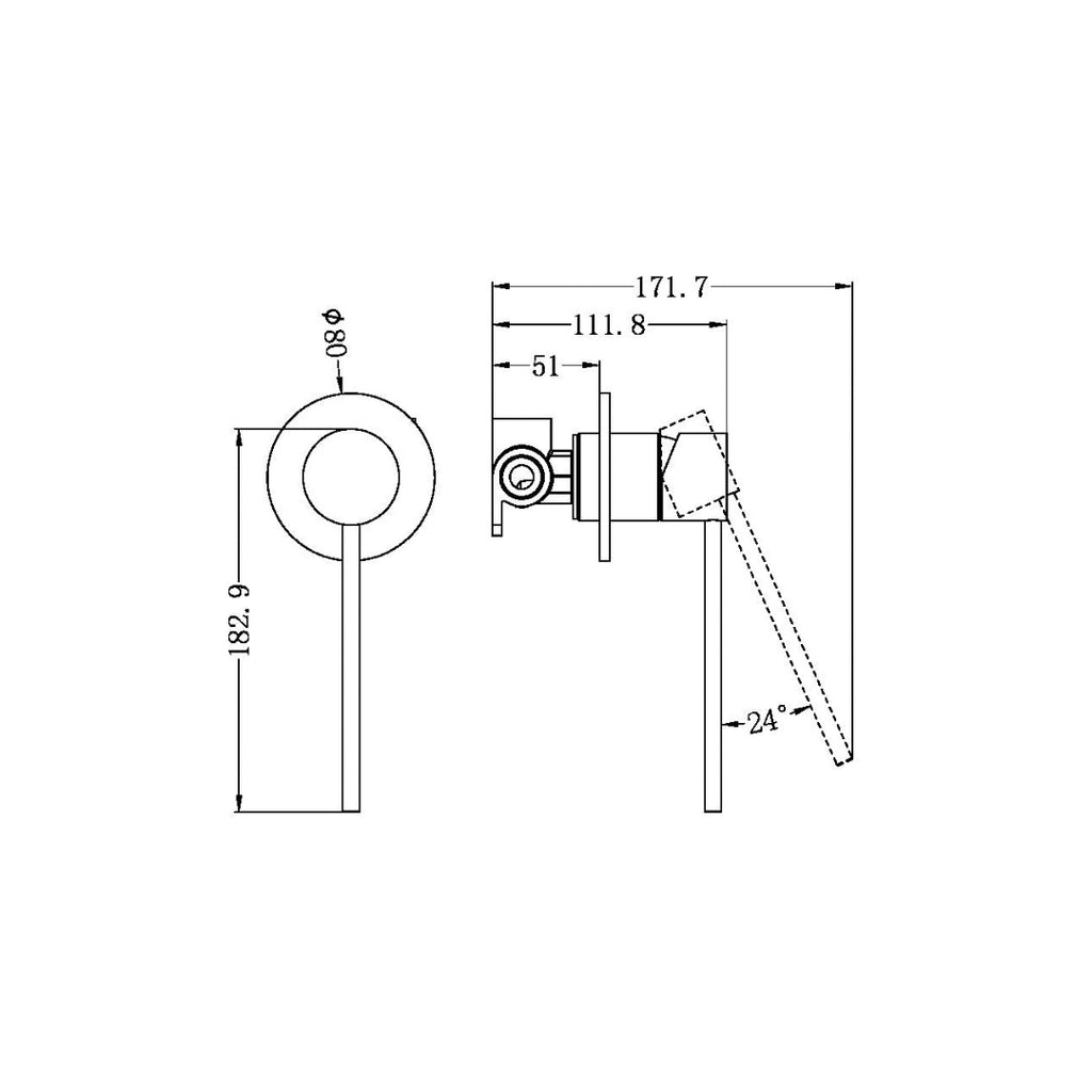 Nero Mecca Care Shower Mixer Includes In-Wall Body - Chrome - NR221911xCH