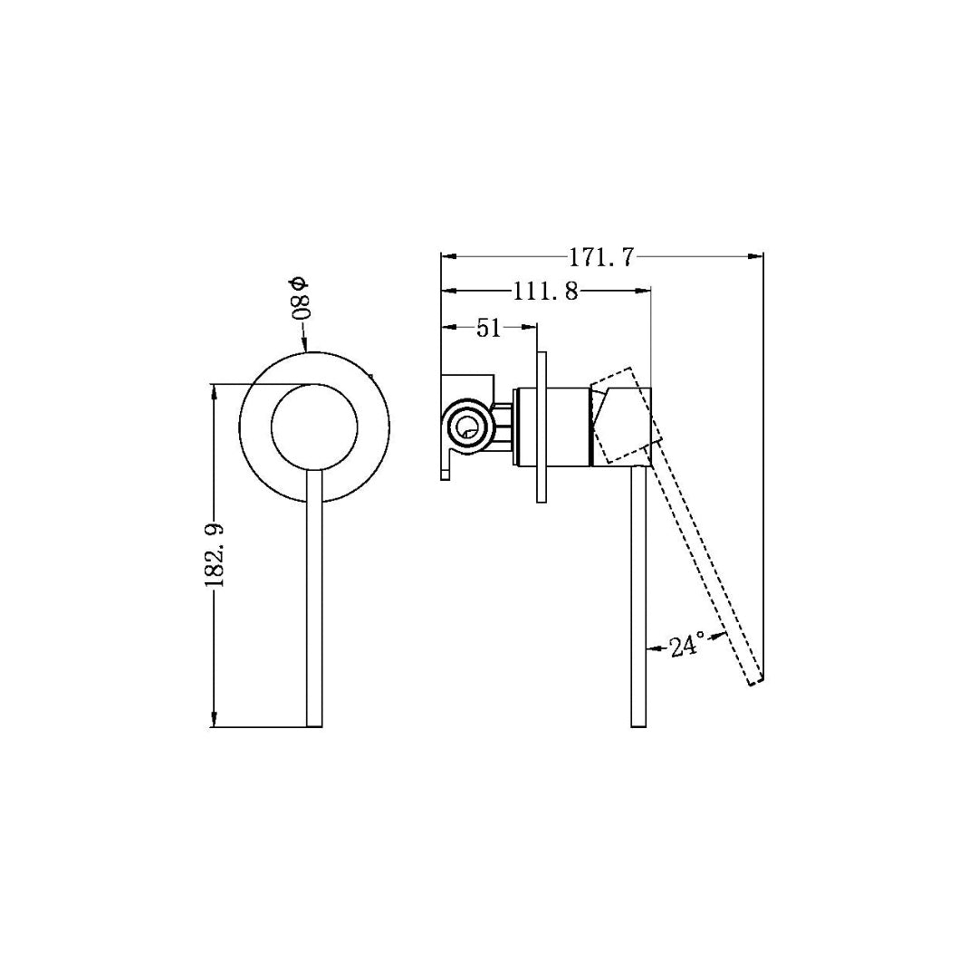 Nero Mecca Care Shower Mixer Includes In-Wall Body - Chrome - NR221911xCH