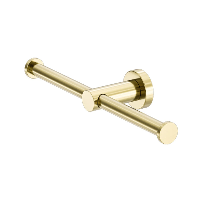 Nero Mecca Double Toilet Roll Holder - Brushed Gold
