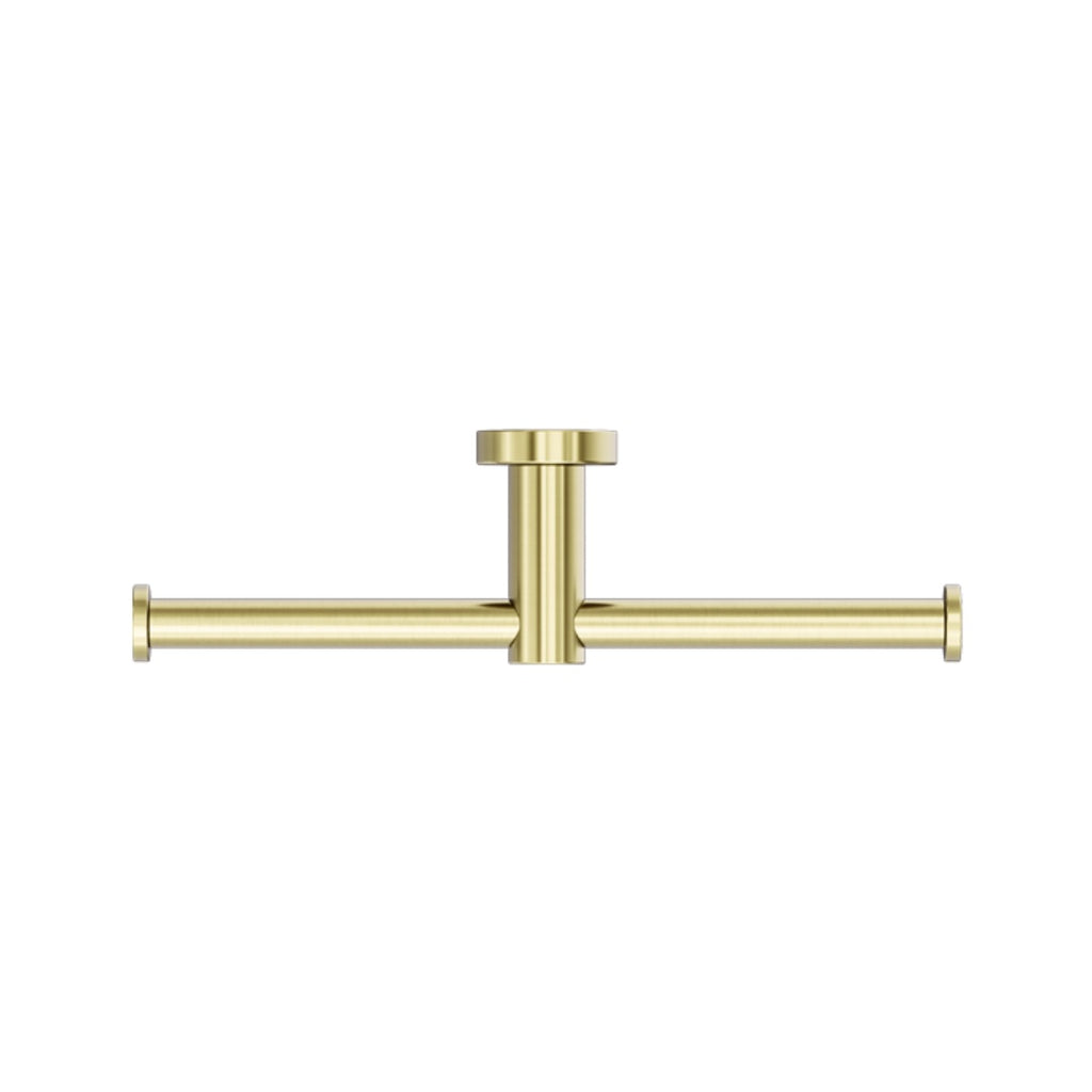 Nero Mecca Double Toilet Roll Holder - Brushed Gold - NR1986DBG