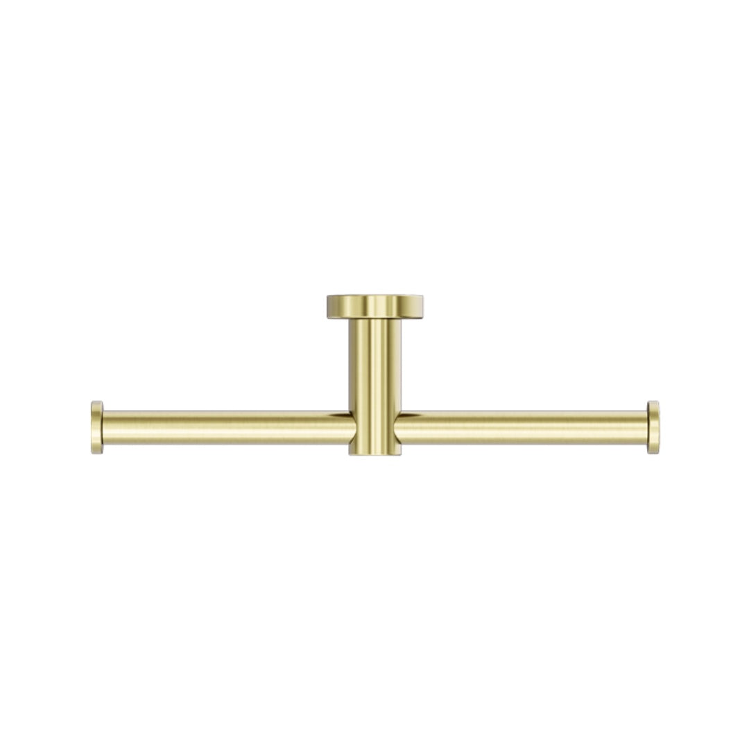 Nero Mecca Double Toilet Roll Holder - Brushed Gold - NR1986DBG