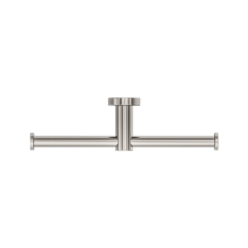 Nero Mecca Double Toilet Roll Holder - Brushed Nickel - NR1986DBN