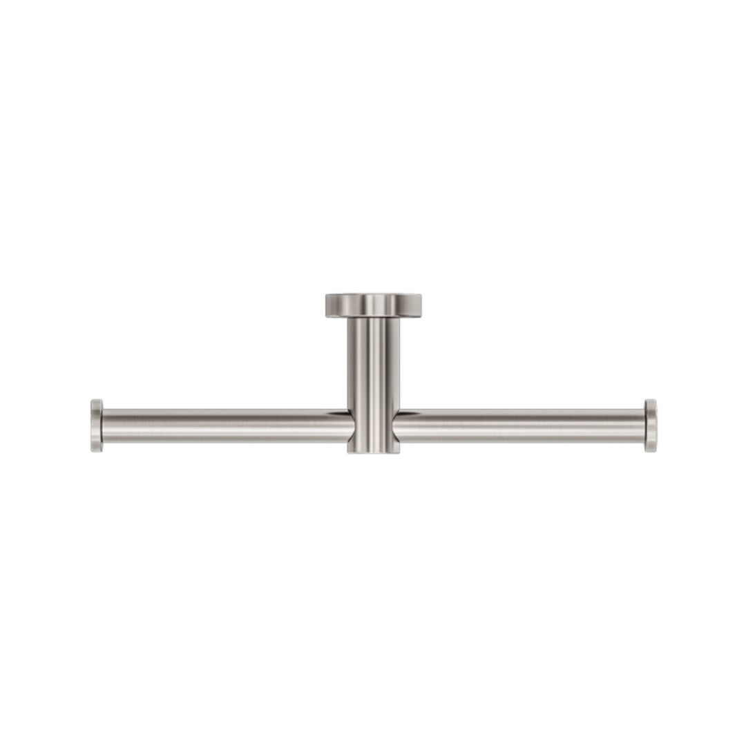Nero Mecca Double Toilet Roll Holder - Brushed Nickel - NR1986DBN