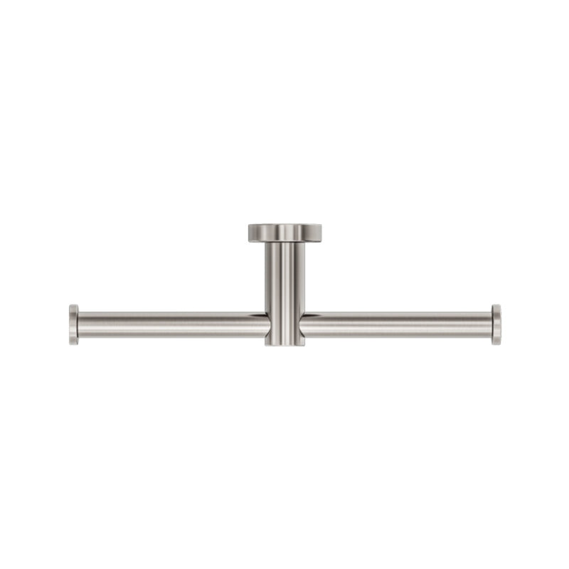 Nero Mecca Double Toilet Roll Holder - Brushed Nickel
