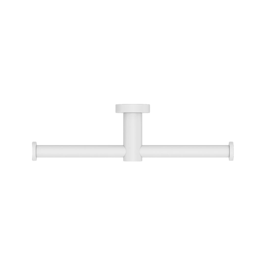 Nero Mecca Double Toilet Roll Holder - Matte White - NR1986DMW