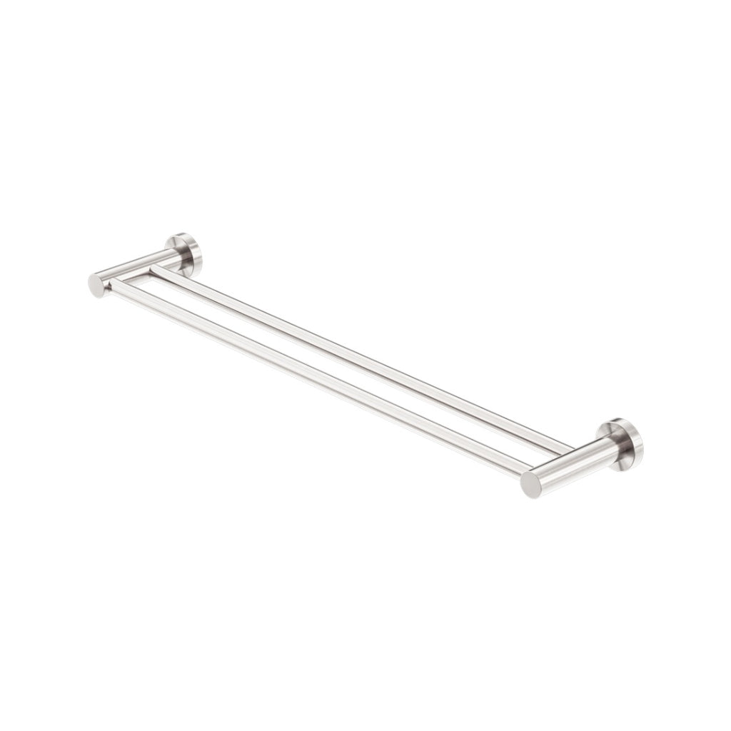 Nero Mecca Double Towel Rail 600mm - Brushed Nickel - NR1924dBN