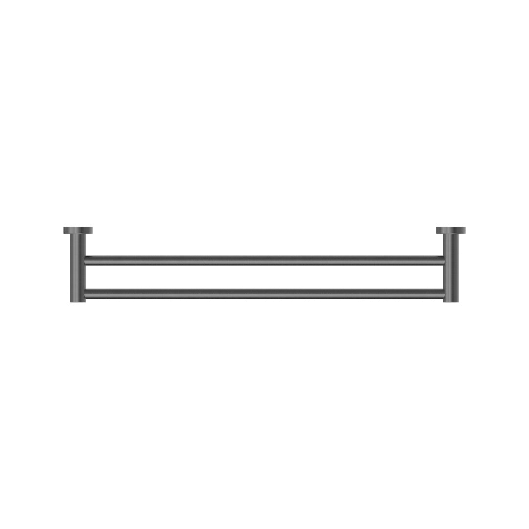 Nero Mecca Double Towel Rail 600mm - Gun Metal - NR1924dGM