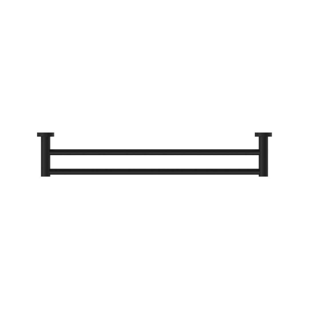 Nero Mecca Double Towel Rail 600mm - Matte Black - NR1924dMB
