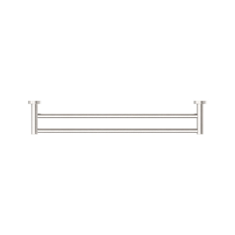 Nero Mecca Double Towel Rail 800mm - Brushed Nickel