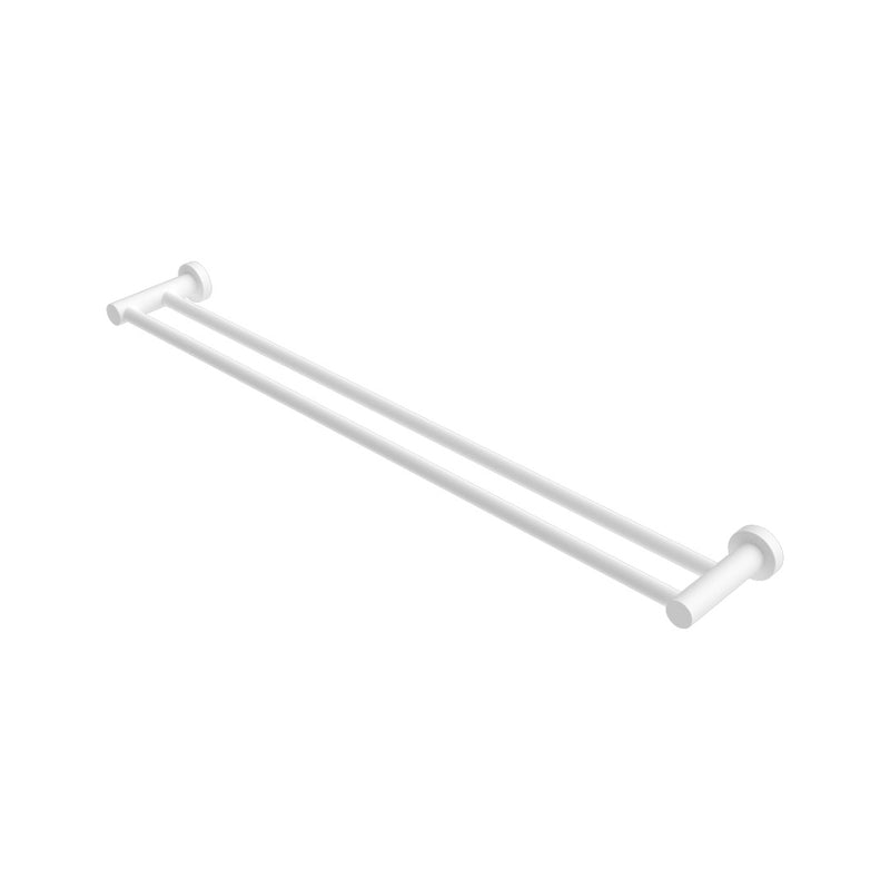Nero Mecca Double Towel Rail 800mm - Matte White