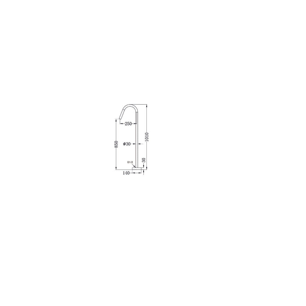Nero Mecca Freestanding Bath Spout Only Graphite - NR221903aGR