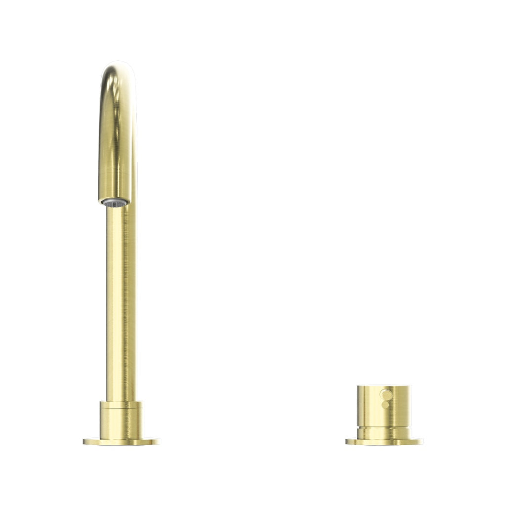 Nero Mecca Hob Basin Mixer Round Swivel Spout - Brushed Gold - NR221901bBG