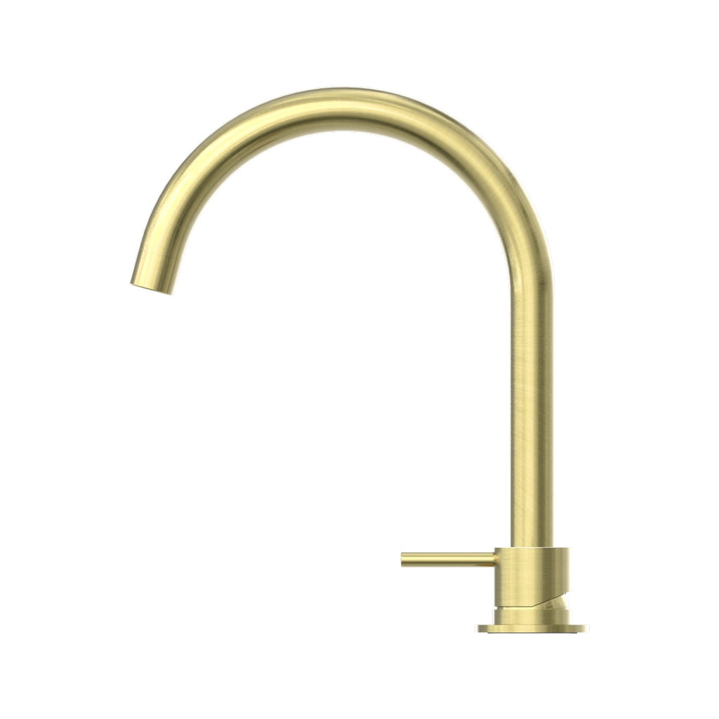 Nero Mecca Hob Basin Mixer Round Swivel Spout - Brushed Gold - NR221901bBG