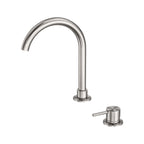 Nero Mecca Hob Basin Mixer Round Swivel Spout - Brushed Nickel - NR221901bBN