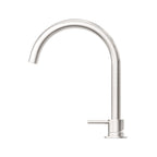 Nero Mecca Hob Basin Mixer Round Swivel Spout - Brushed Nickel - NR221901bBN