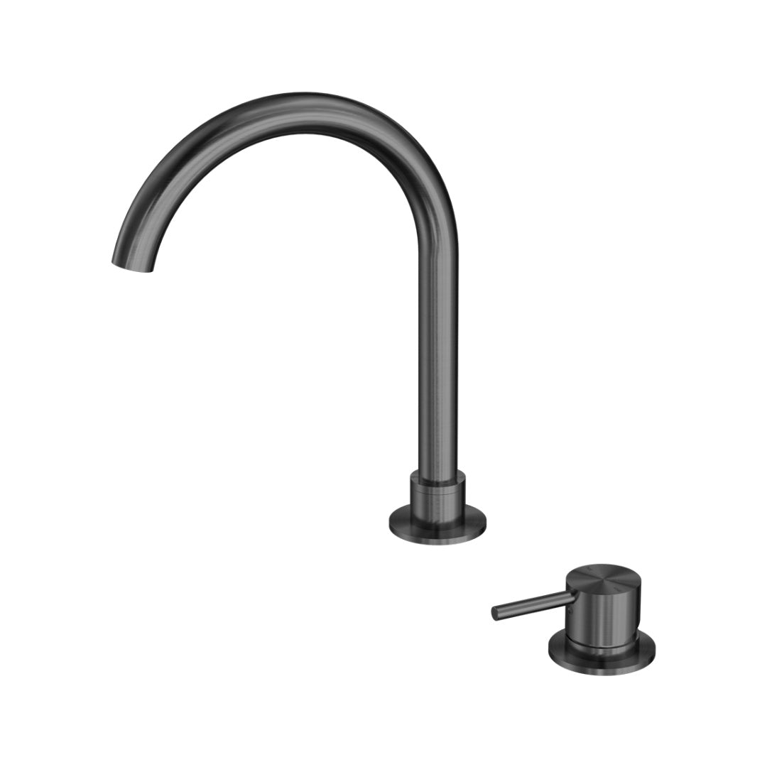 Nero Mecca Hob Basin Mixer Round Swivel Spout - Gun Metal - NR221901bGM