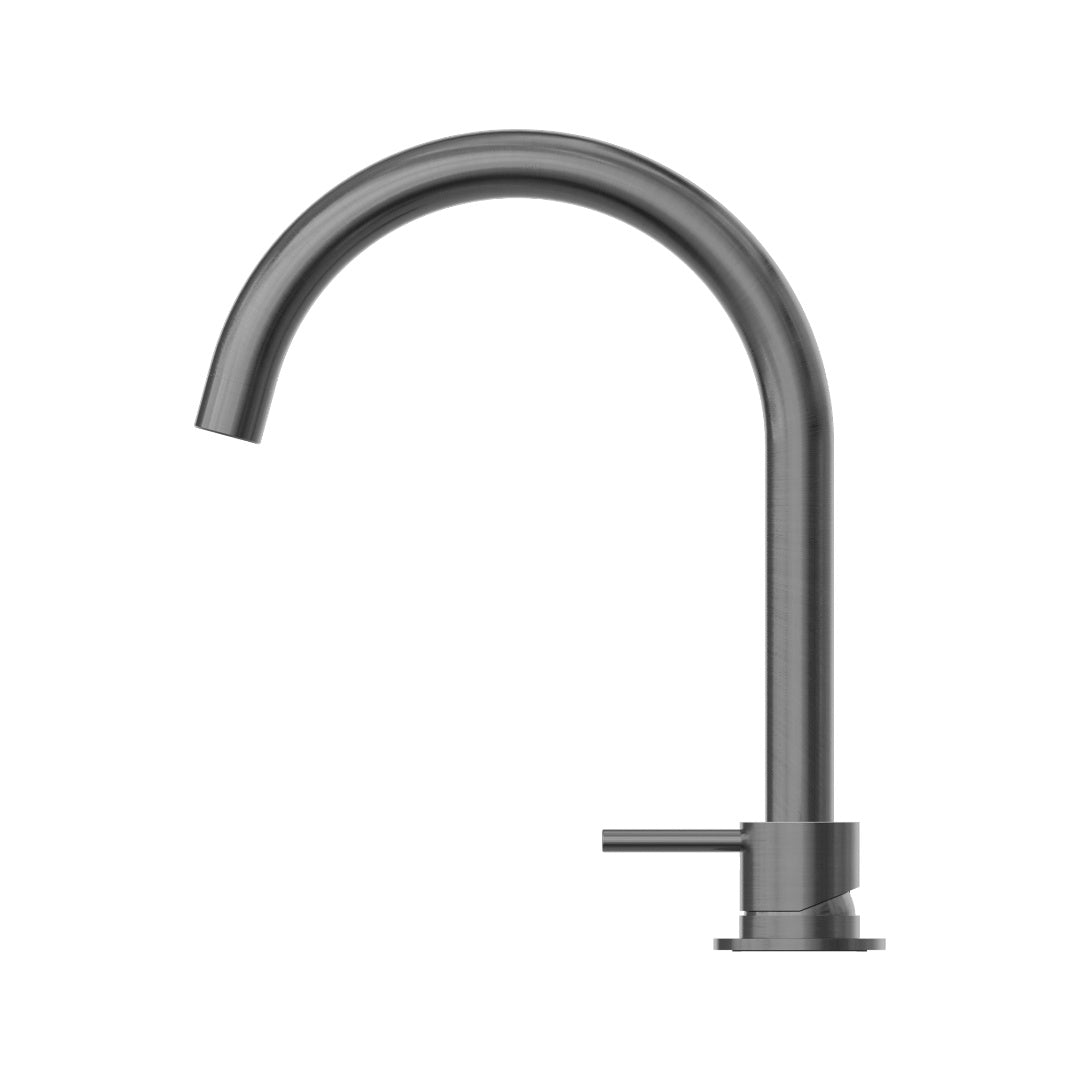 Nero Mecca Hob Basin Mixer Round Swivel Spout - Gun Metal - NR221901bGM