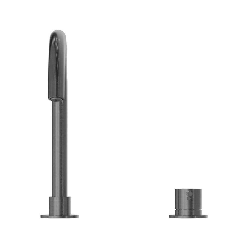 Nero Mecca Hob Basin Mixer Round Swivel Spout - Gun Metal - NR221901bGM