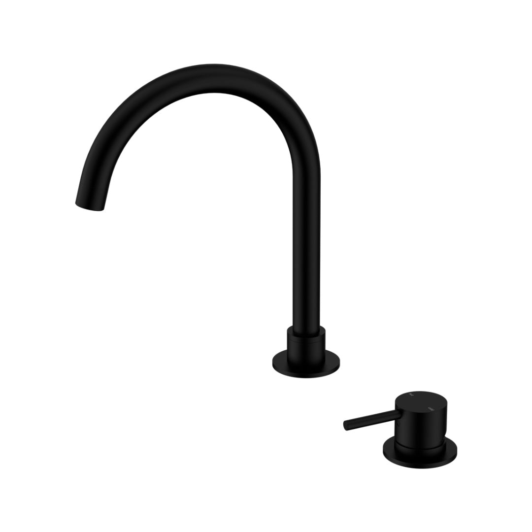 Nero Mecca Hob Basin Mixer Round Swivel Spout - Matte Black - NR221901bMB