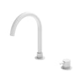 Nero Mecca Hob Basin Mixer Round Swivel Spout - Matte White - NR221901bMW