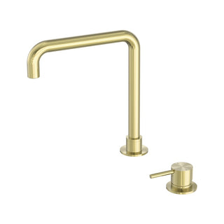 Nero Mecca Hob Basin Mixer Square Swivel Spout - Brushed Gold - NR221901cBG
