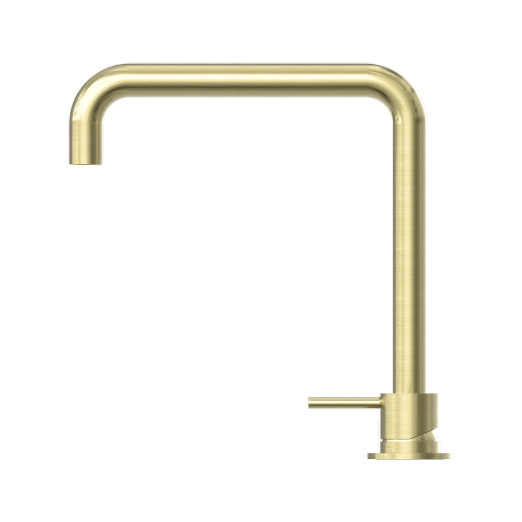 Nero Mecca Hob Basin Mixer Square Swivel Spout - Brushed Gold - NR221901cBG