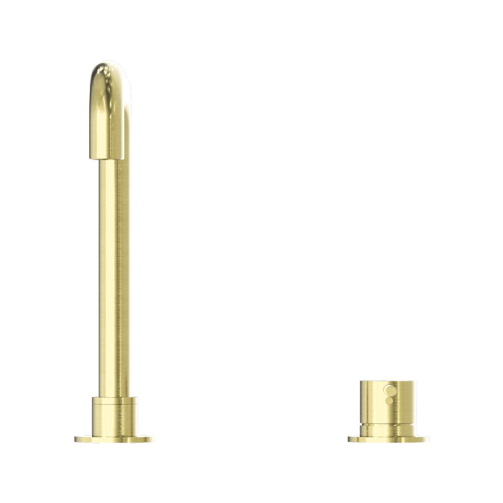 Nero Mecca Hob Basin Mixer Square Swivel Spout - Brushed Gold - NR221901cBG