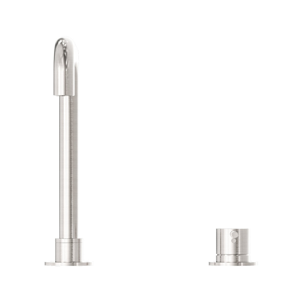 Nero Mecca Hob Basin Mixer Square Swivel Spout - Brushed Nickel - NR221901cBN