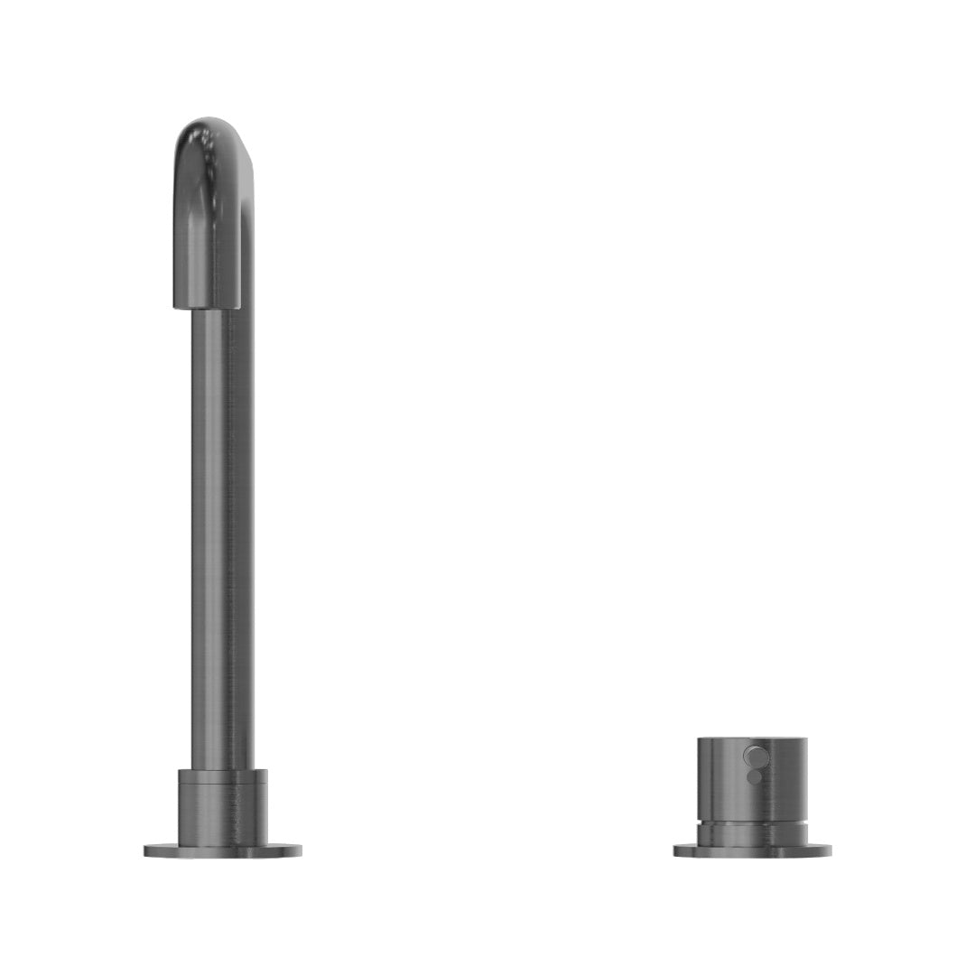 Nero Mecca Hob Basin Mixer Square Swivel Spout - Gun Metal - NR221901cGM