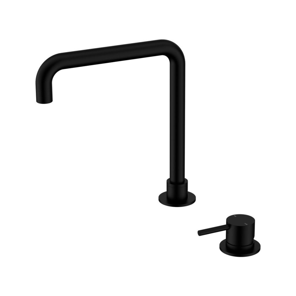 Nero Mecca Hob Basin Mixer Square Swivel Spout - Matte Black - NR221901cMB