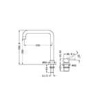 Nero Mecca Hob Basin Mixer Square Swivel Spout - Matte Black - NR221901cMB