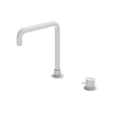 Nero Mecca Hob Basin Mixer Square Swivel Spout - Matte White - NR221901cMW