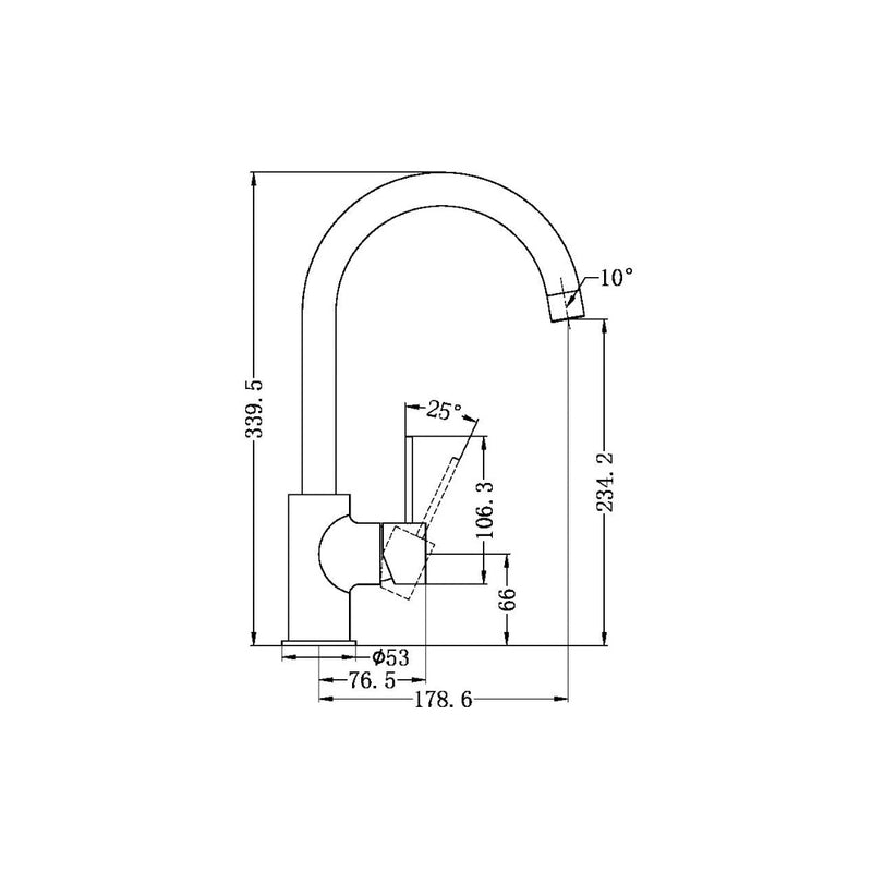 Nero Mecca Kitchen Mixer - Brushed Nickel