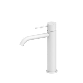 Nero Mecca Mid Tall Basin Mixer - Matte White - NR221901eMW