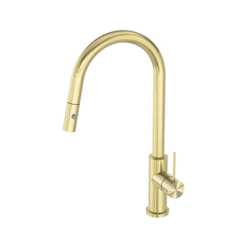 Nero Mecca Pull Out Sink Mixer With Vegie Spray Function - Brushed Gold