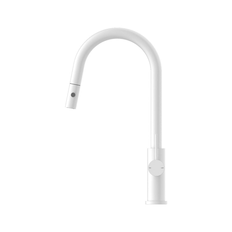 Nero Mecca Pull Out Sink Mixer With Vegie Spray Function - Matte White