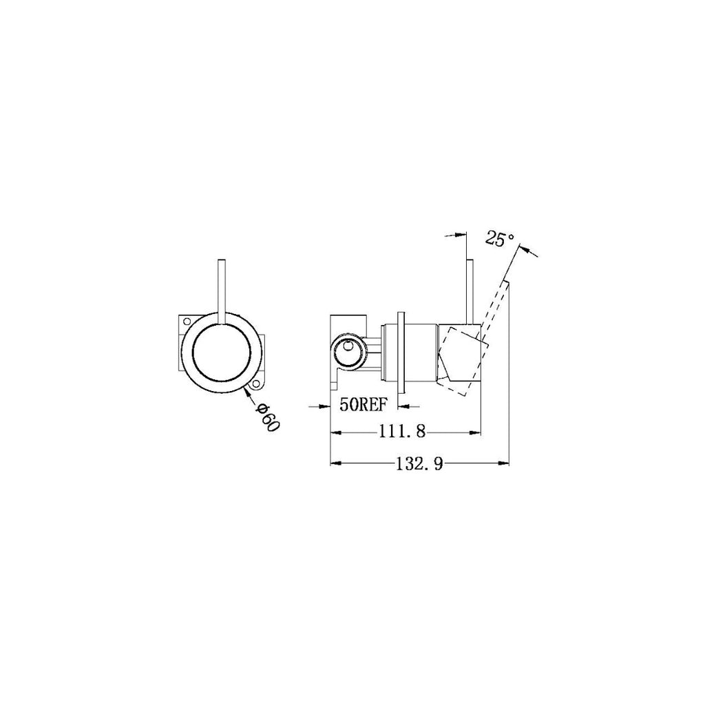 Nero Mecca Shower Mixer 60mm Handle Up Plate - Chrome - NR221911jCH